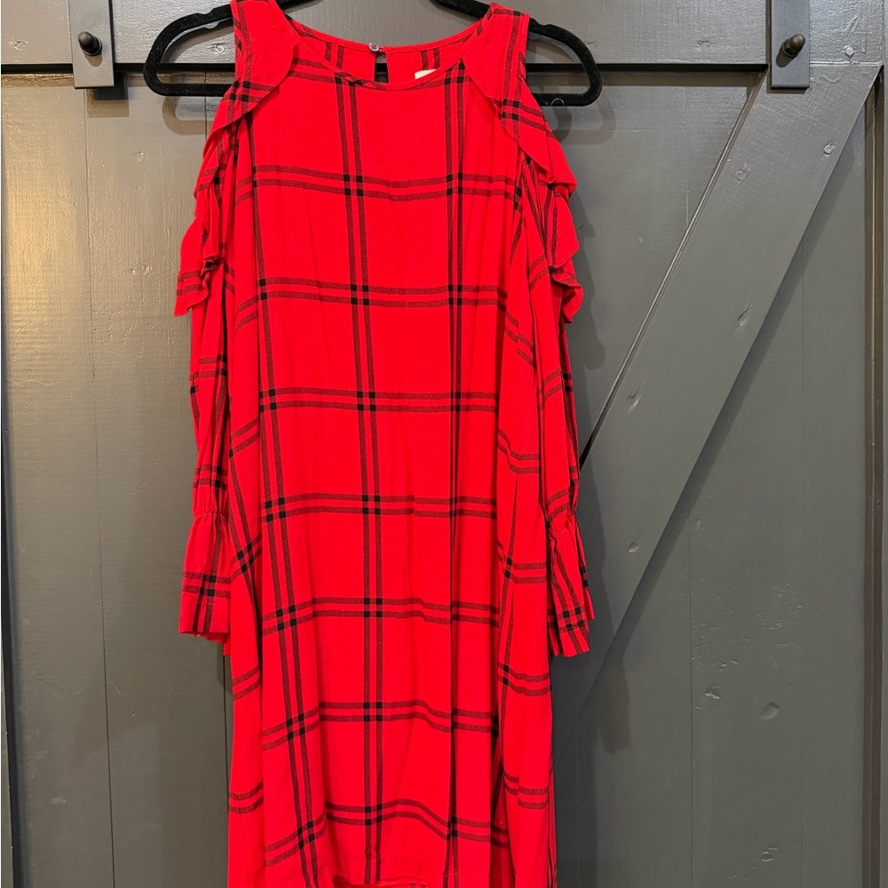 LOFT Red and Black  Dress